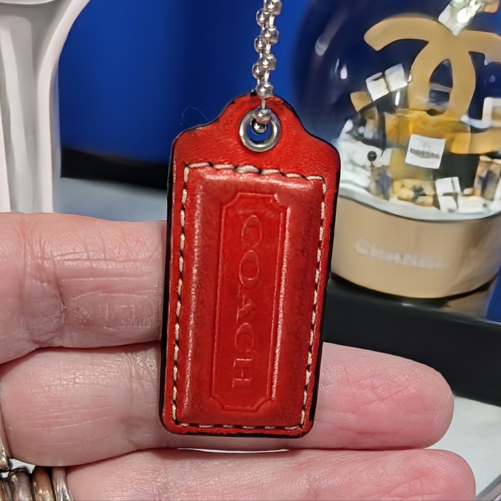 Coach Red Leather Purse Charm.